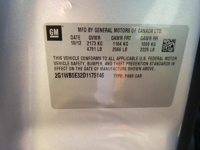 Photo 10 from auction – 2013 CHEVROLET IMPALA LT with VIN 2G1WB5E32D1175146