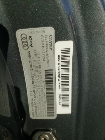 Photo 10 from auction – 2012 AUDI A5 PREMIUM with VIN WAULFAFH2CN004778