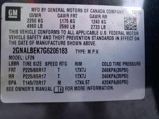 Photo 10 from auction – 2016 CHEVROLET EQUINOX LS with VIN 2GNALBEK7G6206183