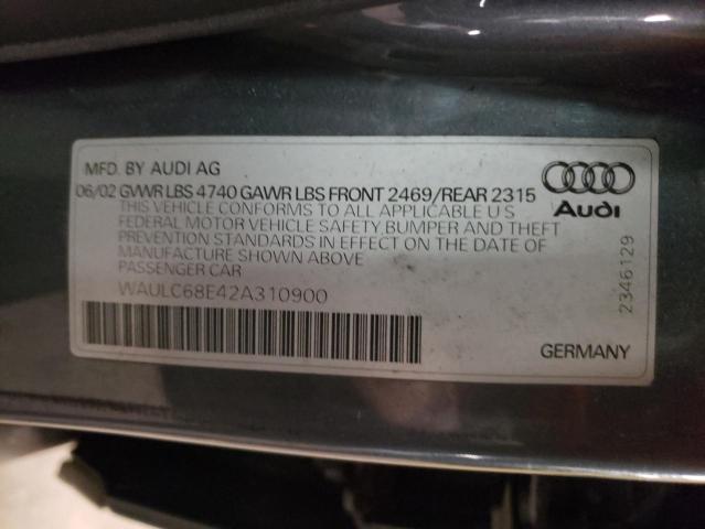 Photo 10 from auction – 2002 AUDI A4 1.8T QU with VIN WAULC68E42A310900