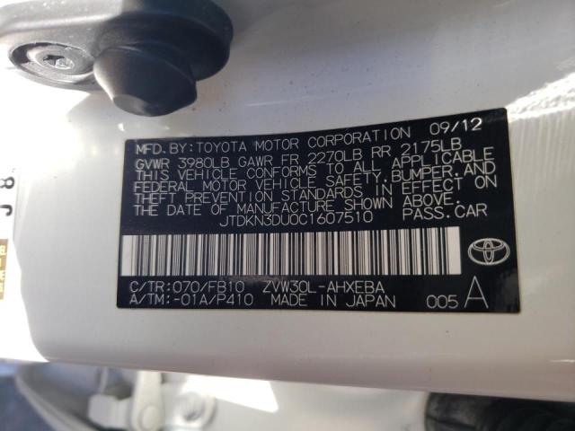 Zdjęcie 10 z aukcji – 2012 TOYOTA PRIUS z VIN JTDKN3DU0C1607510