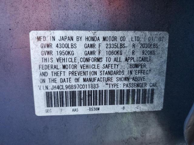 Photo 10 from auction – 2007 ACURA TSX with VIN JH4CL96897C011883