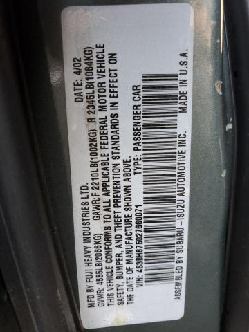 Photo 10 from auction – 2002 SUBARU LEGACY OUT with VIN 4S3BH675027660071