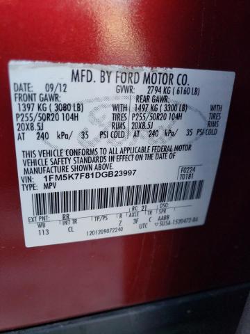 Photo 10 from auction – 2013 FORD EXPLORER L with VIN 1FM5K7F81DGB23997