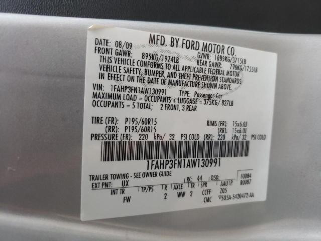 Photo 10 from auction – 2010 FORD FOCUS SE with VIN 1FAHP3FN1AW130991
