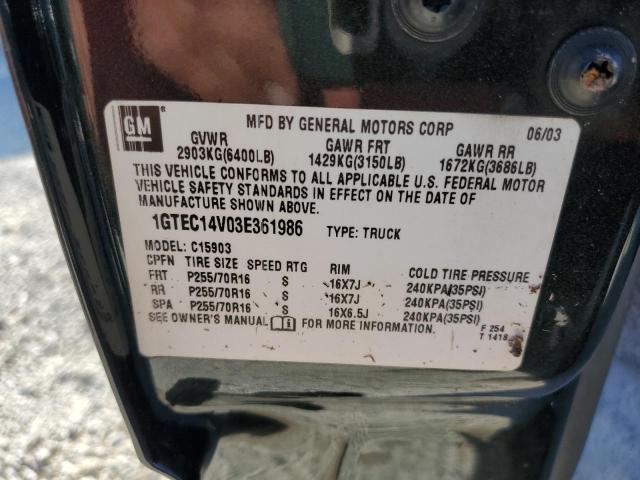 Photo 10 from auction – 2003 GMC NEW SIERRA with VIN 1GTEC14V03E361986