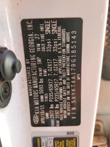 Photo 10 from auction – 2011 KIA SORENTO BA with VIN 5XYKT4A17BG185143