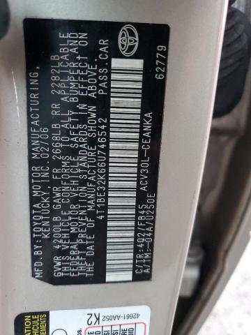 Photo 10 from auction – 2006 TOYOTA CAMRY LE with VIN 4T1BE32K66U746542