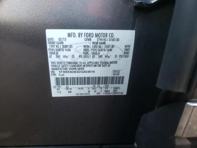 Photo 10 from auction – 2013 FORD EXPLORER X with VIN 1FM5K8D83DGA03014