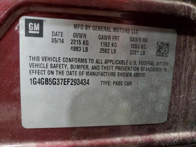 Photo 10 from auction – 2014 BUICK LACROSSE with VIN 1G4GB5G37EF293434