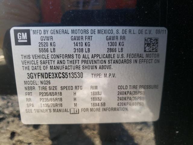 Photo 10 from auction – 2012 CADILLAC SRX LUXURY with VIN 3GYFNDE3XCS513530