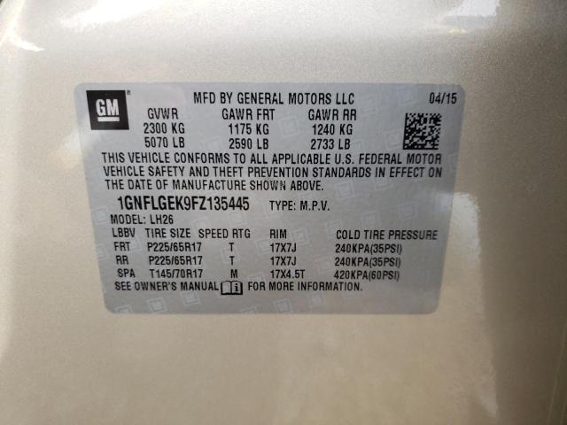 Photo 10 from auction – 2015 CHEVROLET EQUINOX with VIN 1GNFLGEK9FZ135445