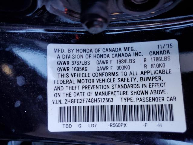 Photo 10 from auction – 2016 HONDA CIVIC EX with VIN 2HGFC2F74GH512563
