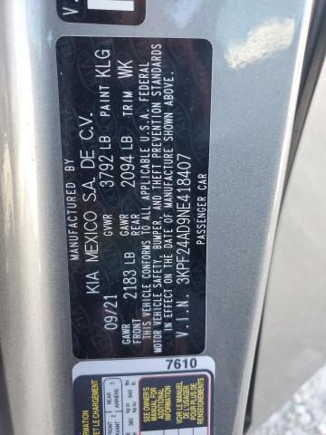 Photo 10 from auction – 2022 KIA FORTE FE with VIN 3KPF24AD9NE418407
