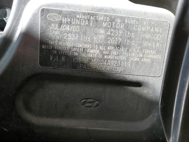 Photo 10 from auction – 2004 HYUNDAI SONATA GL with VIN KMHWF25S04A923119