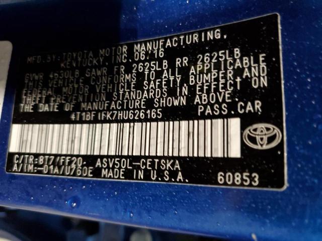 Photo 10 from auction – 2017 TOYOTA CAMRY LE with VIN 4T1BF1FK7HU626165