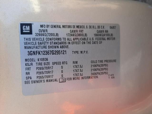 Photo 10 from auction – 2007 CHEVROLET AVALANCHE with VIN 3GNFK12367G295121