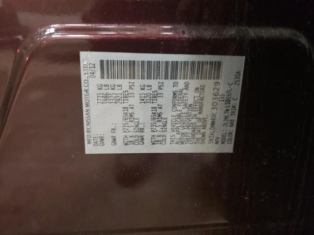Photo 10 from auction – 2013 INFINITI JX35 with VIN 5N1AL0MM4DC303629