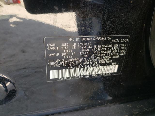 Photo 10 from auction – 2020 SUBARU OUTBACK PR with VIN 4S4BTACC3L3235566
