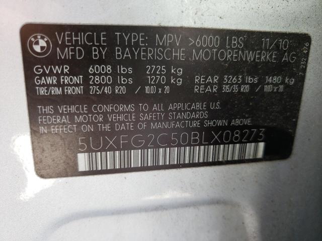 Photo 10 from auction – 2011 BMW X6 XDRIVE3 with VIN 5UXFG2C50BLX08273