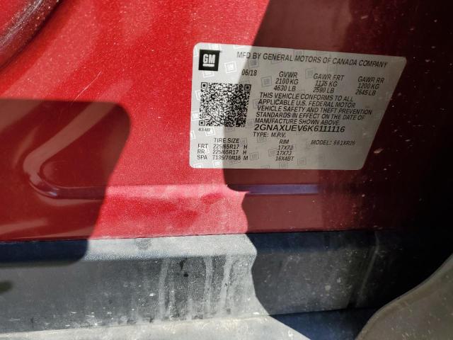 Photo 10 from auction – 2019 CHEVROLET EQUINOX LT with VIN 2GNAXUEV6K6111116