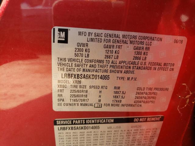 Photo 10 from auction – 2019 BUICK ENVISION P with VIN LRBFXBSA6KD014065