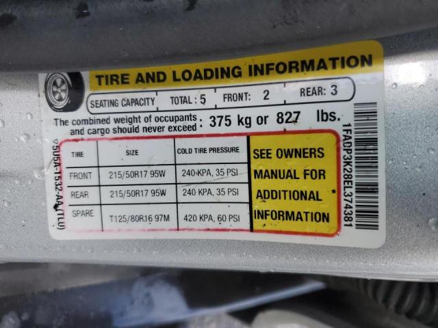 Foto 10 de la subasta – 2014 FORD FOCUS SE con VIN 1FADP3K28EL374381