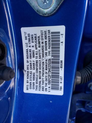 Photo 10 from auction – 2017 HONDA CIVIC EX with VIN 19XFC2F73HE225338