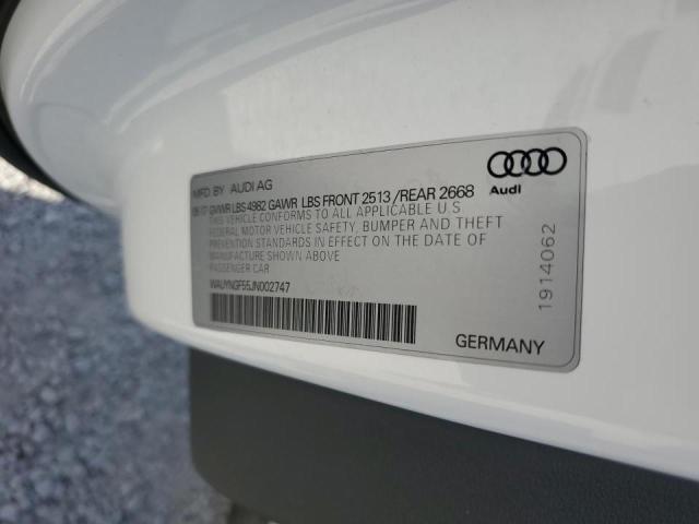Photo 10 from auction – 2018 AUDI A5 PREMIUM with VIN WAUYNGF55JN002747