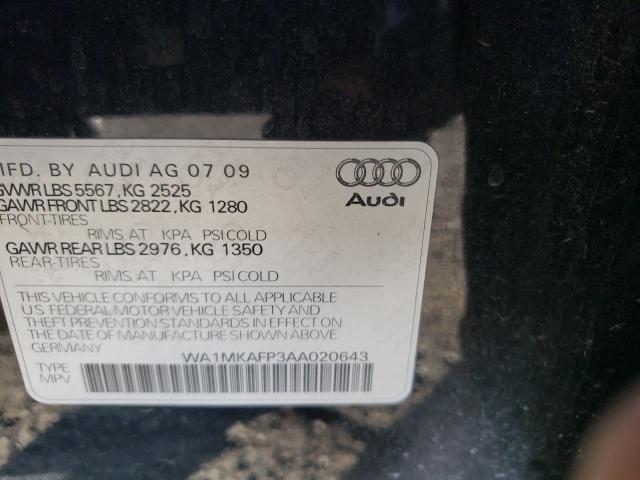 Photo 10 from auction – 2010 AUDI Q5 PREMIUM with VIN WA1MKAFP3AA020643