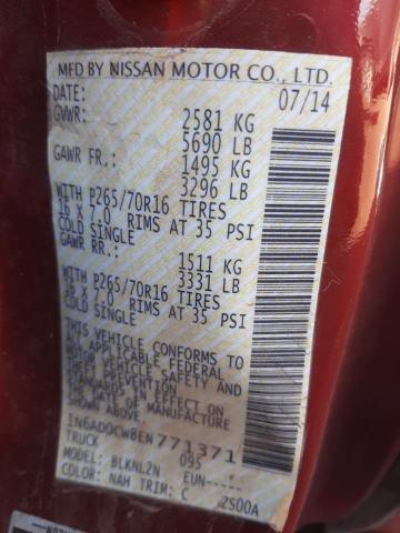 Photo 10 from auction – 2014 NISSAN FRONTIER S with VIN 1N6AD0CW8EN771371