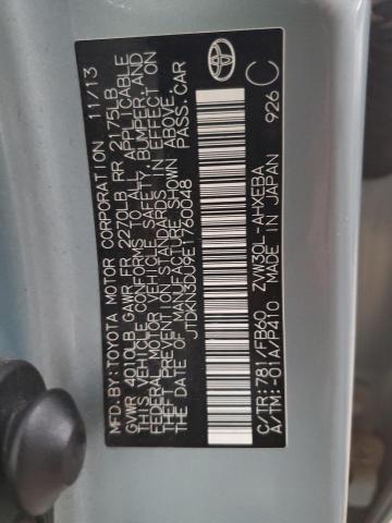 Photo 10 from auction – 2014 TOYOTA PRIUS with VIN JTDKN3DU9E1760048