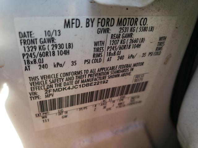 Photo 10 from auction – 2013 FORD EDGE SEL with VIN 2FMDK4JC1DBE22192