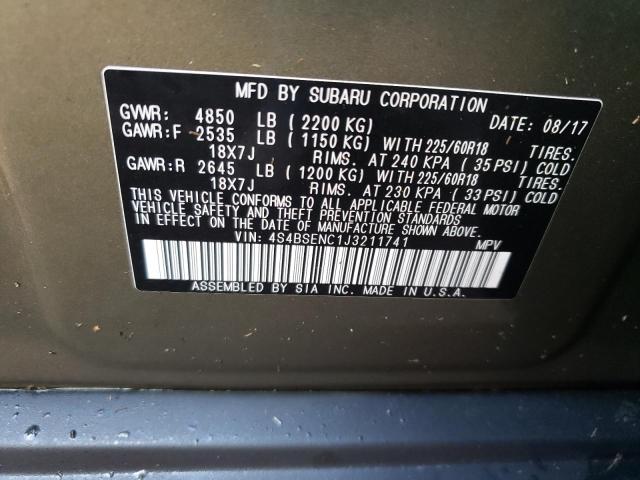 Photo 10 from auction – 2018 SUBARU OUTBACK 3. with VIN 4S4BSENC1J3211741