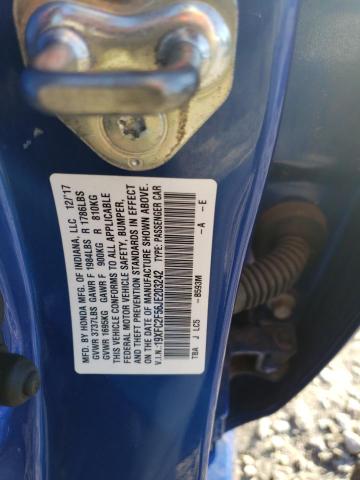 Photo 10 from auction – 2018 HONDA CIVIC LX with VIN 19XFC2F56JE203242