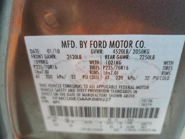 Photo 10 from auction – 2010 FORD ESCAPE LIM with VIN 1FMCU0EG4AKB89227