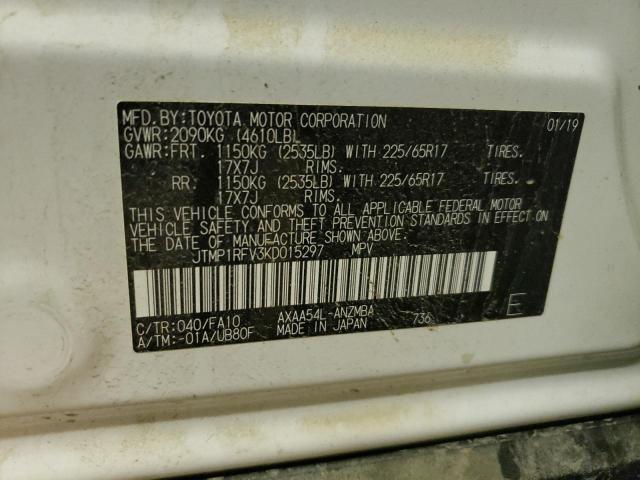 Photo 10 from auction – 2019 TOYOTA RAV4 XLE with VIN JTMP1RFV3KD015297