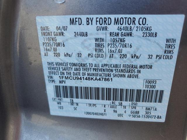 Photo 10 from auction – 2008 FORD ESCAPE LIM with VIN 1FMCU94148KA47861