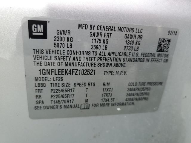 Photo 10 from auction – 2015 CHEVROLET EQUINOX LS with VIN 1GNFLEEK4FZ102521