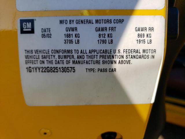 Photo 10 from auction – 2002 CHEVROLET CORVETTE with VIN 1G1YY22G825130575