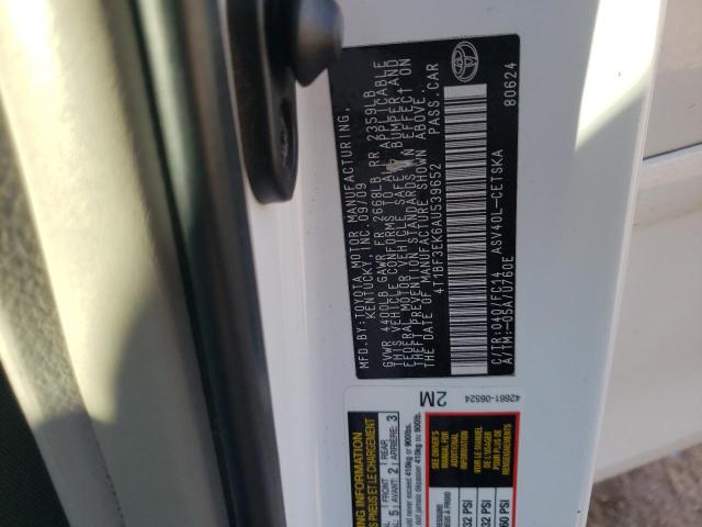 Photo 10 from auction – 2010 TOYOTA CAMRY BASE with VIN 4T1BF3EK6AU539652