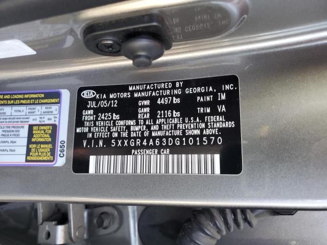 Photo 10 from auction – 2013 KIA OPTIMA SX with VIN 5XXGR4A63DG101570