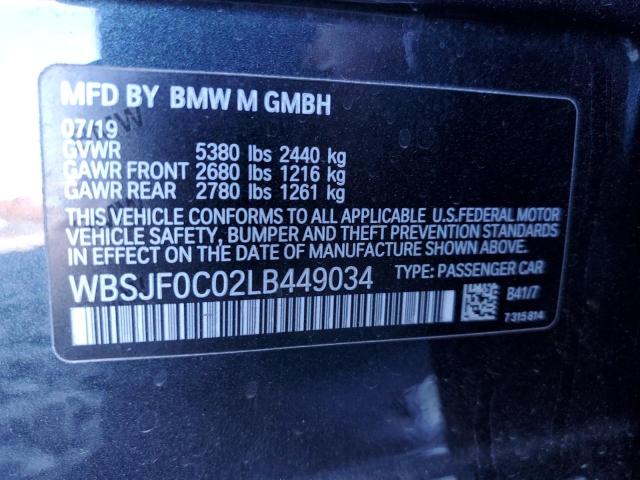Photo 10 from auction – 2020 BMW M5 BASE with VIN WBSJF0C02LB449034