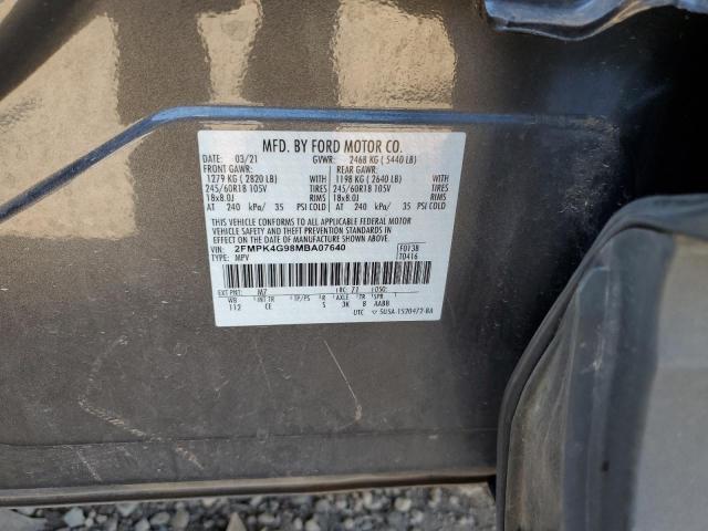 Photo 10 from auction – 2021 FORD EDGE SE with VIN 2FMPK4G98MBA07640