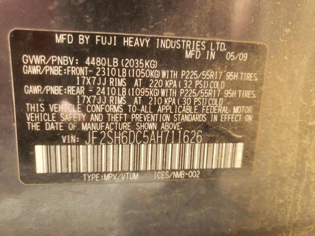 Photo 10 from auction – 2010 SUBARU FORESTER 2 with VIN JF2SH6DC5AH711626