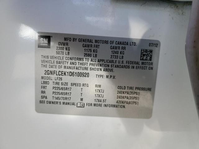 Photo 10 from auction – 2013 CHEVROLET EQUINOX LS with VIN 2GNFLCEK1D6100920