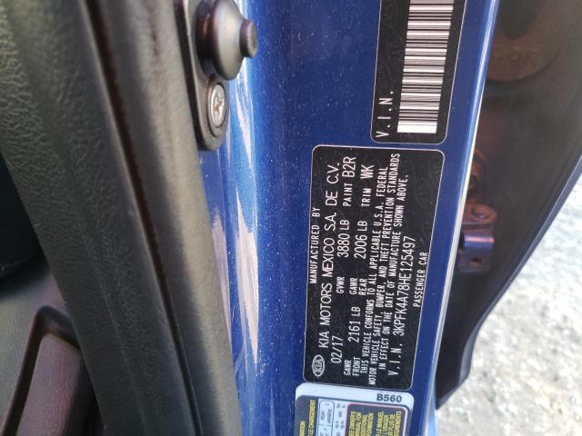 Photo 10 from auction – 2017 KIA FORTE LX with VIN 3KPFK4A78HE125497