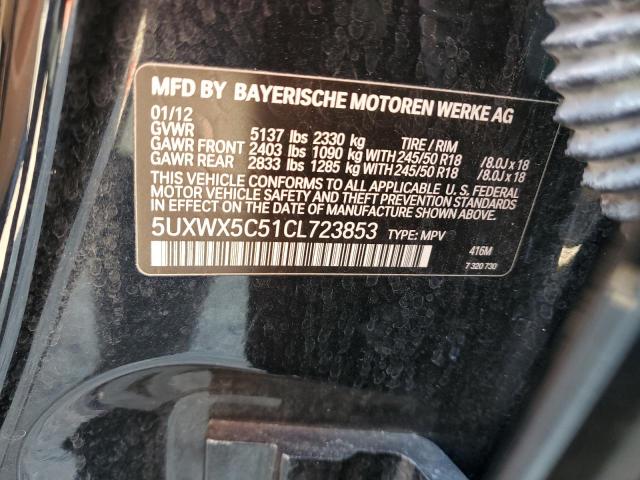Photo 10 from auction – 2012 BMW X3 XDRIVE2 with VIN 5UXWX5C51CL723853