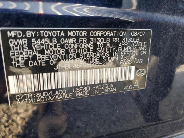 Photo 10 from auction – 2008 LEXUS LS 460 with VIN JTHBL46F985055210