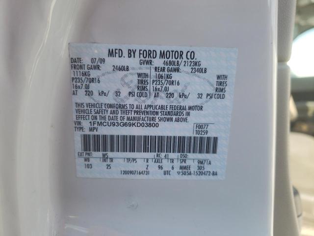 Photo 10 from auction – 2009 FORD ESCAPE with VIN 1FMCU93G69KD03800